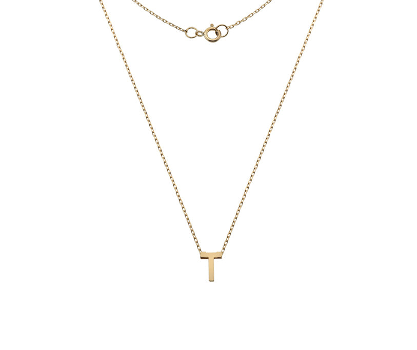 9CT YELLOW GOLD MINI INITIAL NECKLACE