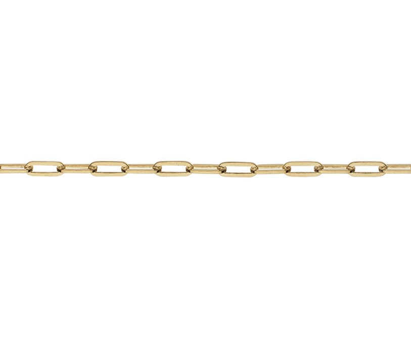 9K YELLOW GOLD PAPERCLIP 18" NECKLACE- HARROGATE