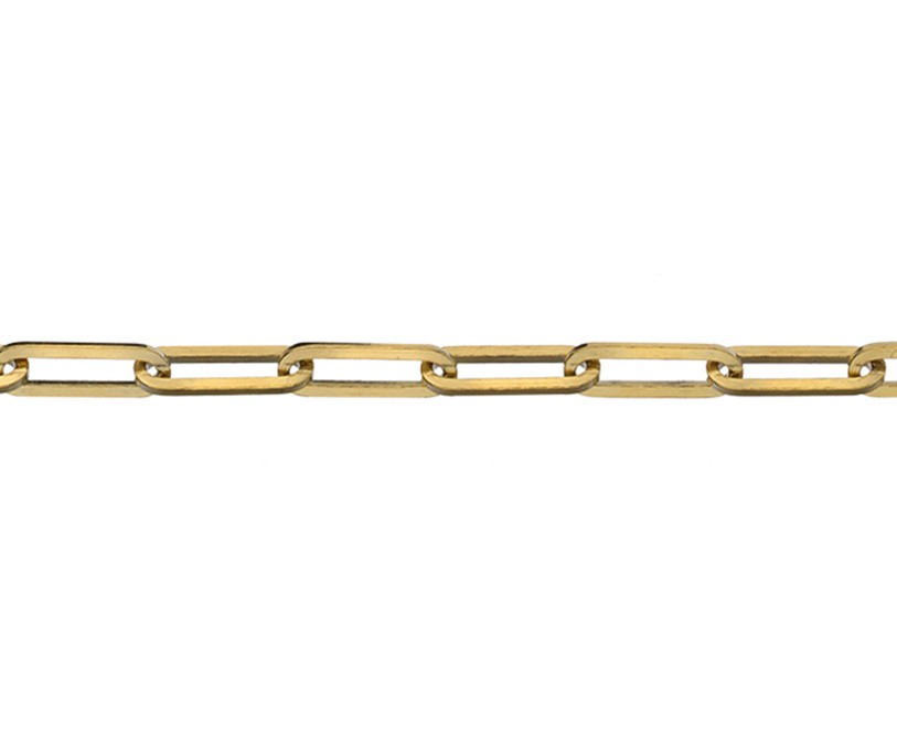 9K YELLOW GOLD SQUARE TRACE 16" NECKLACE- HARROGATE