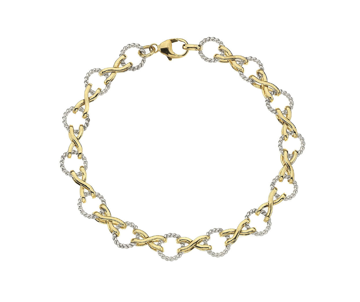 YELLOW & WHITE GOLD APHRODITE TWIST BRACELET