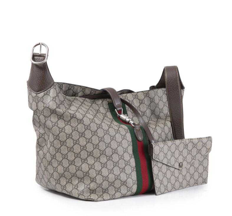 Gucci Jackie 1961, Gucci Jackie bag UK, pre-loved Gucci bag, Gucci GG Supreme shoulder bag, Gucci Web stripe bag, second hand Gucci handbag, large Gucci hobo, preowned designer handbag UK