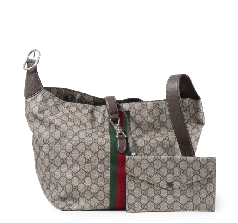 Gucci Jackie 1961, Gucci Jackie bag UK, pre-loved Gucci bag, Gucci GG Supreme shoulder bag, Gucci Web stripe bag, second hand Gucci handbag, large Gucci hobo, preowned designer handbag UK