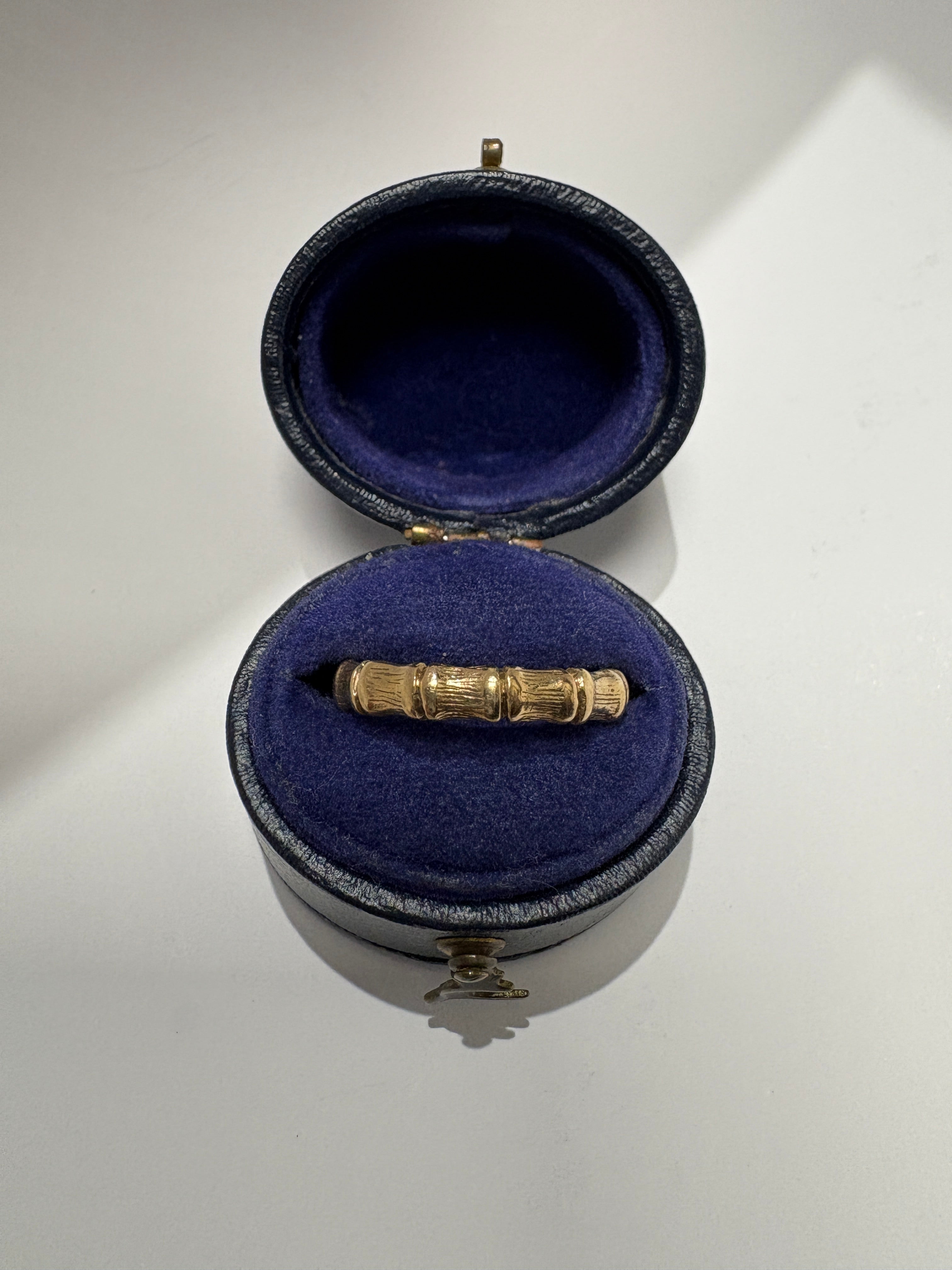 Pre-Loved 9ct Yellow Gold Bamboo-Style Ring – Size M½