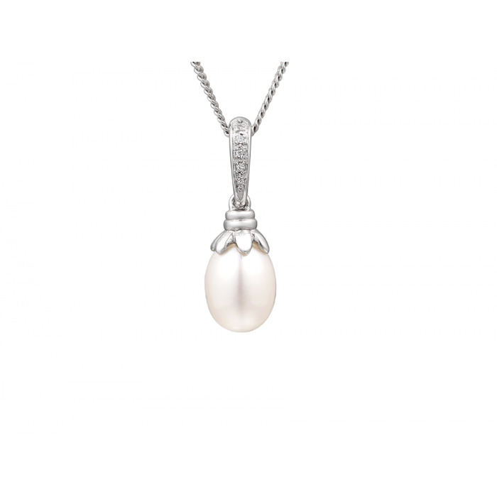 TEAR DROP FRESHWATER PEARL PENDANT NECKLACE