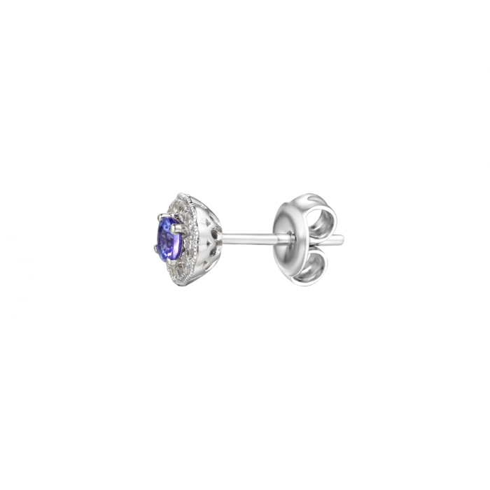 SILVER TANZANITE CLUSTER STUD EARRINGS