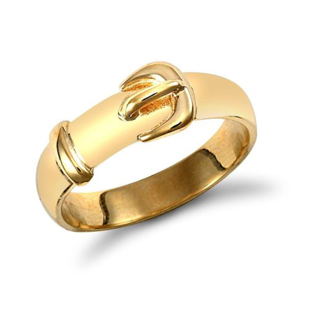 Traditional 9k Yellow gold Buckle polished ring