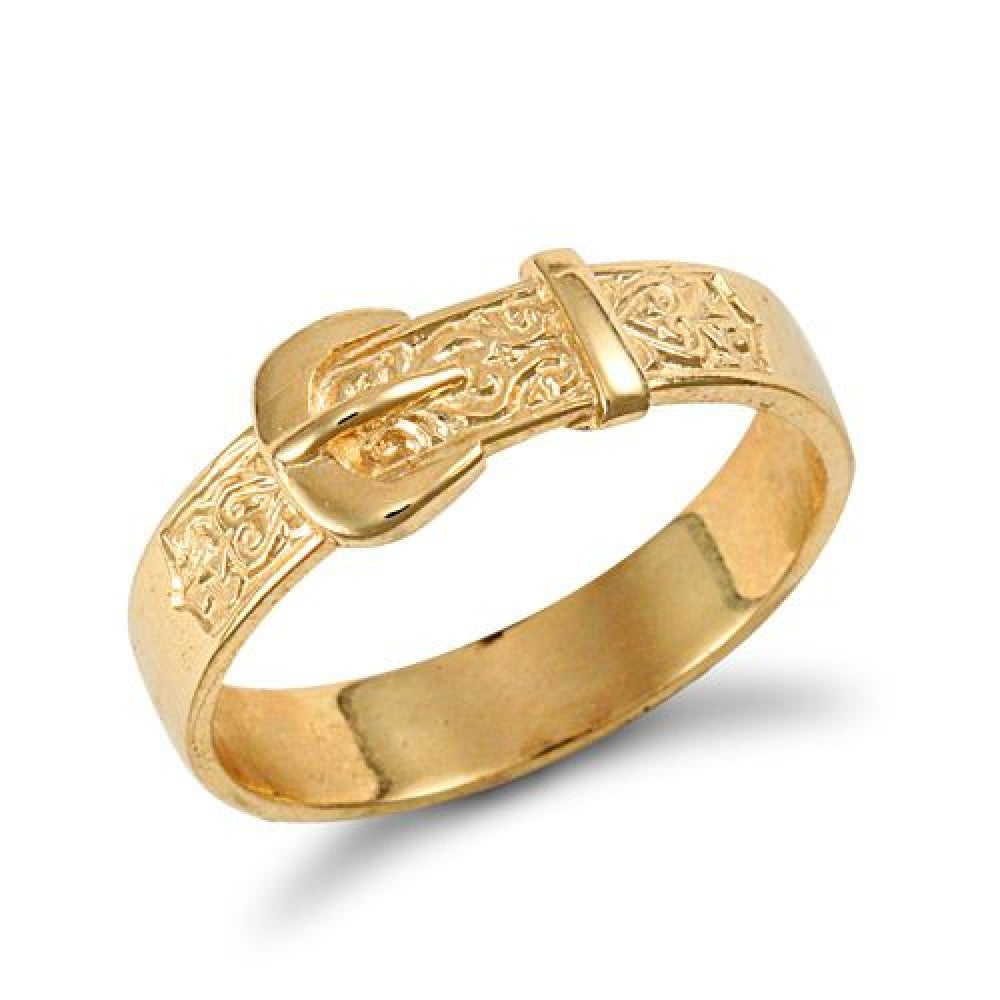 9ct yellow gold hand-finished carved buckle design ring – Fogal & Barnes Fine Jewellers of Harrogate.
