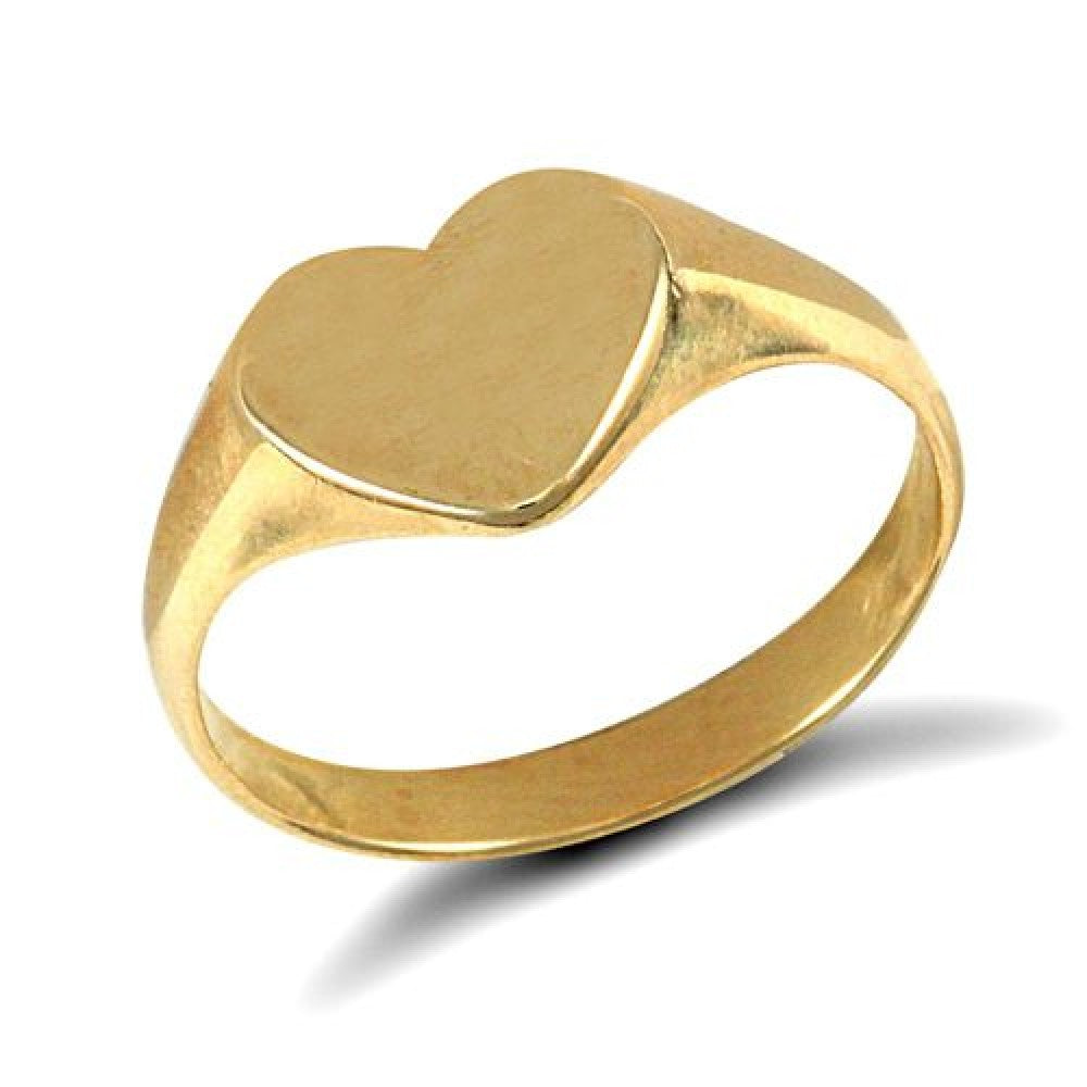 9ct yellow gold heart-shaped signet ring, hand-finished and polished – Fogal & Barnes Fine Jewellers of Harrogate.