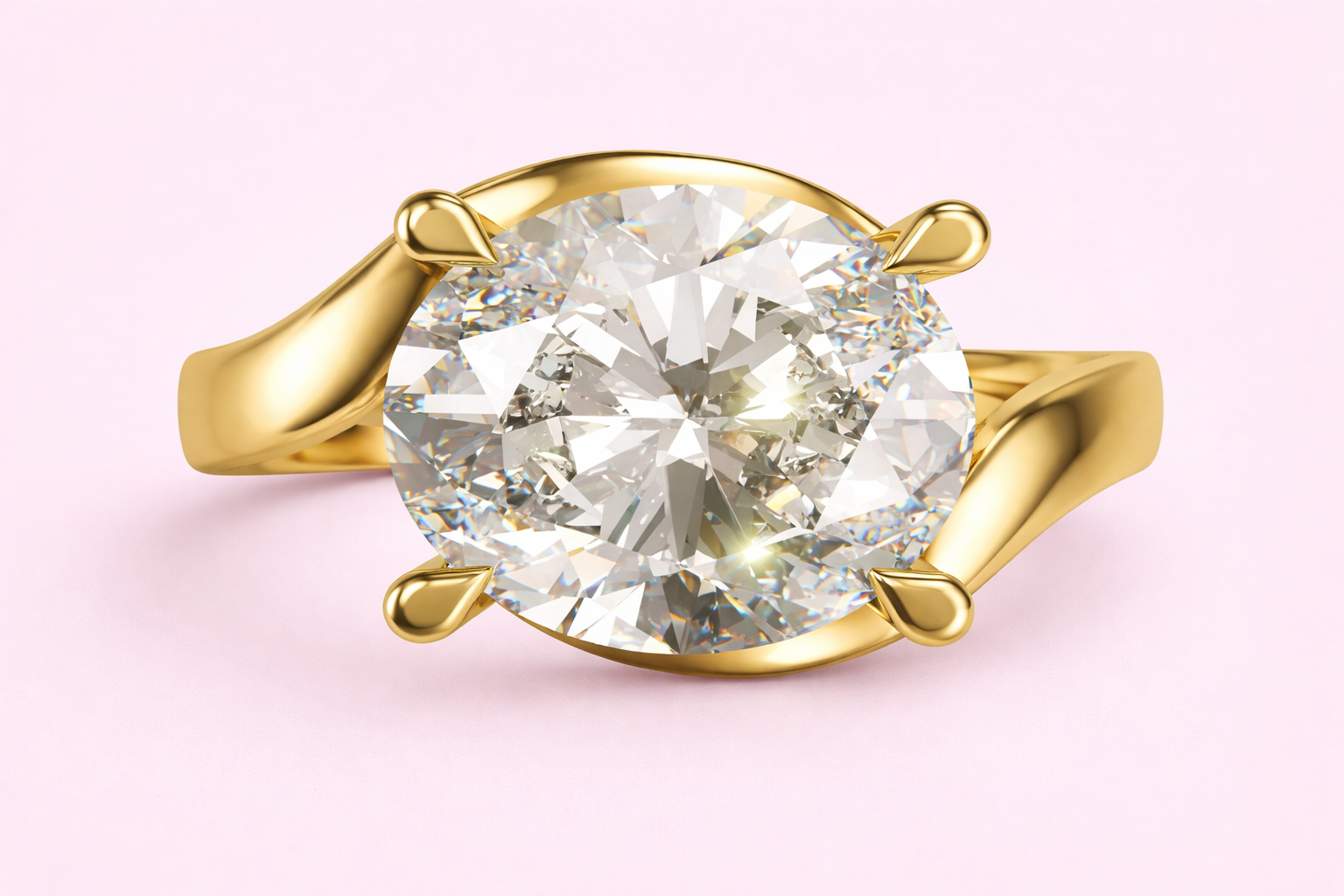 The "Hazel" Oval Lab-Grown Diamond Twist Engagement Ring - Fogal & Barnes
