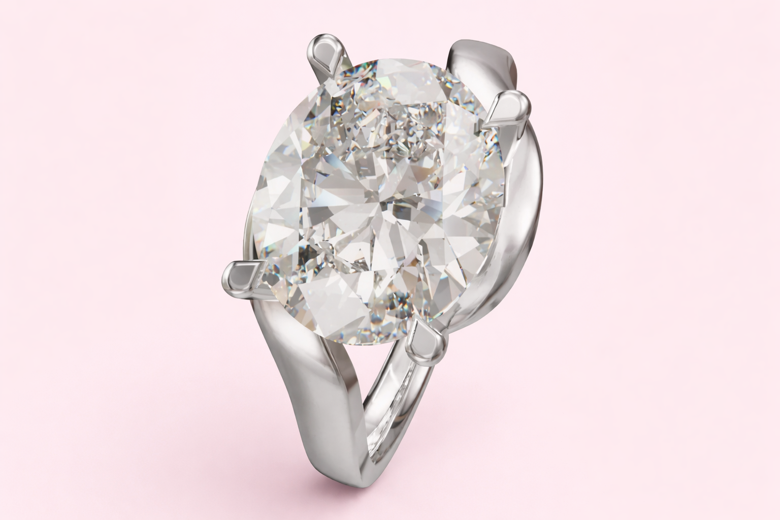 The "Hazel" Oval Lab-Grown Diamond Twist Engagement Ring - Fogal & Barnes