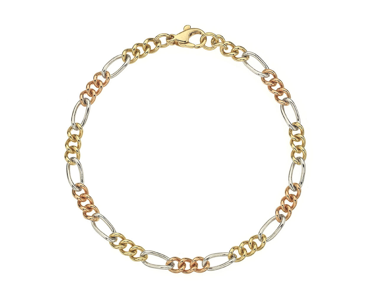 TRICOLOUR GOLD FIGARO BRACELET