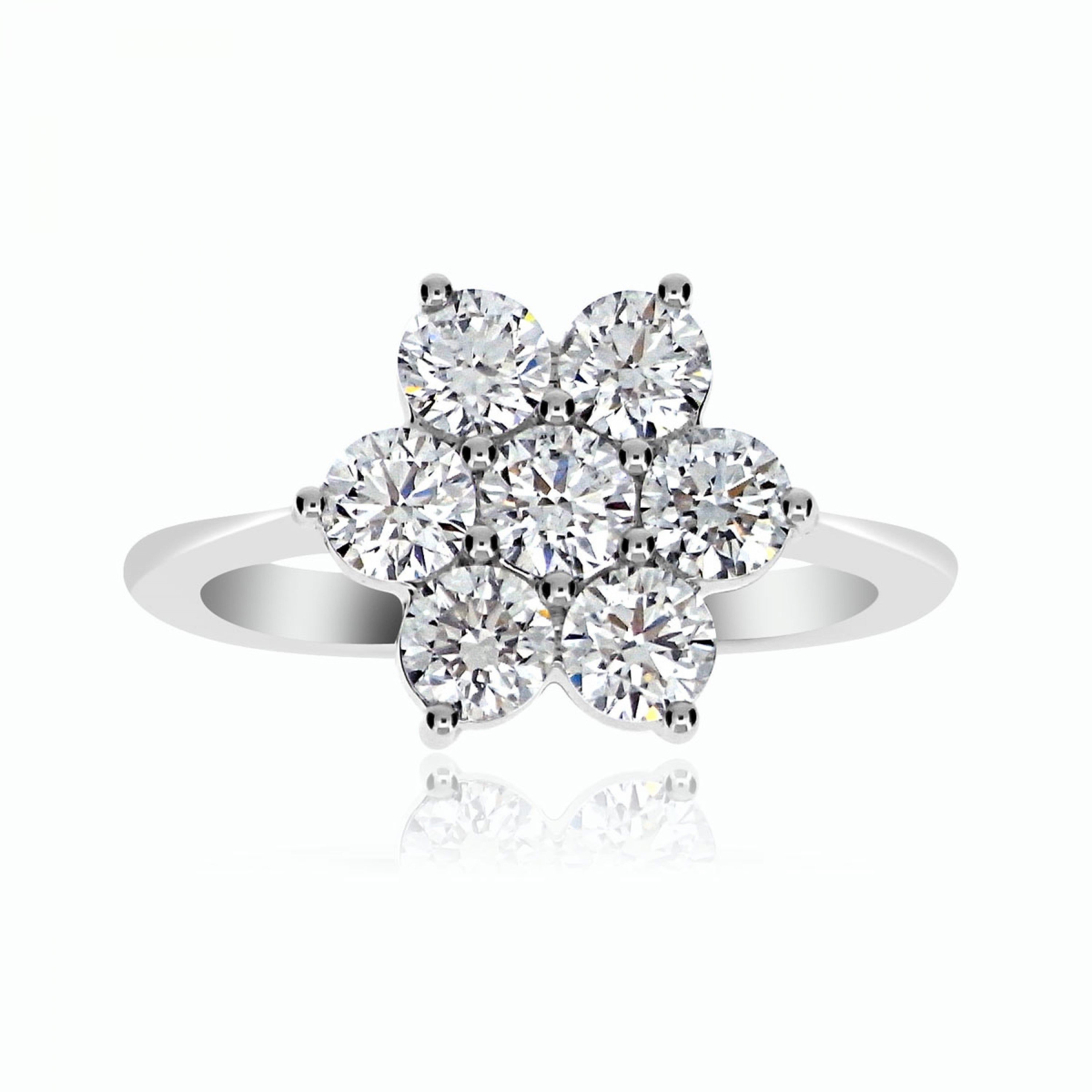 7 x Round Brilliant Diamond Cluster Flower Engagement Ring Harrgate Fogal and Barnes Fine Jewellers