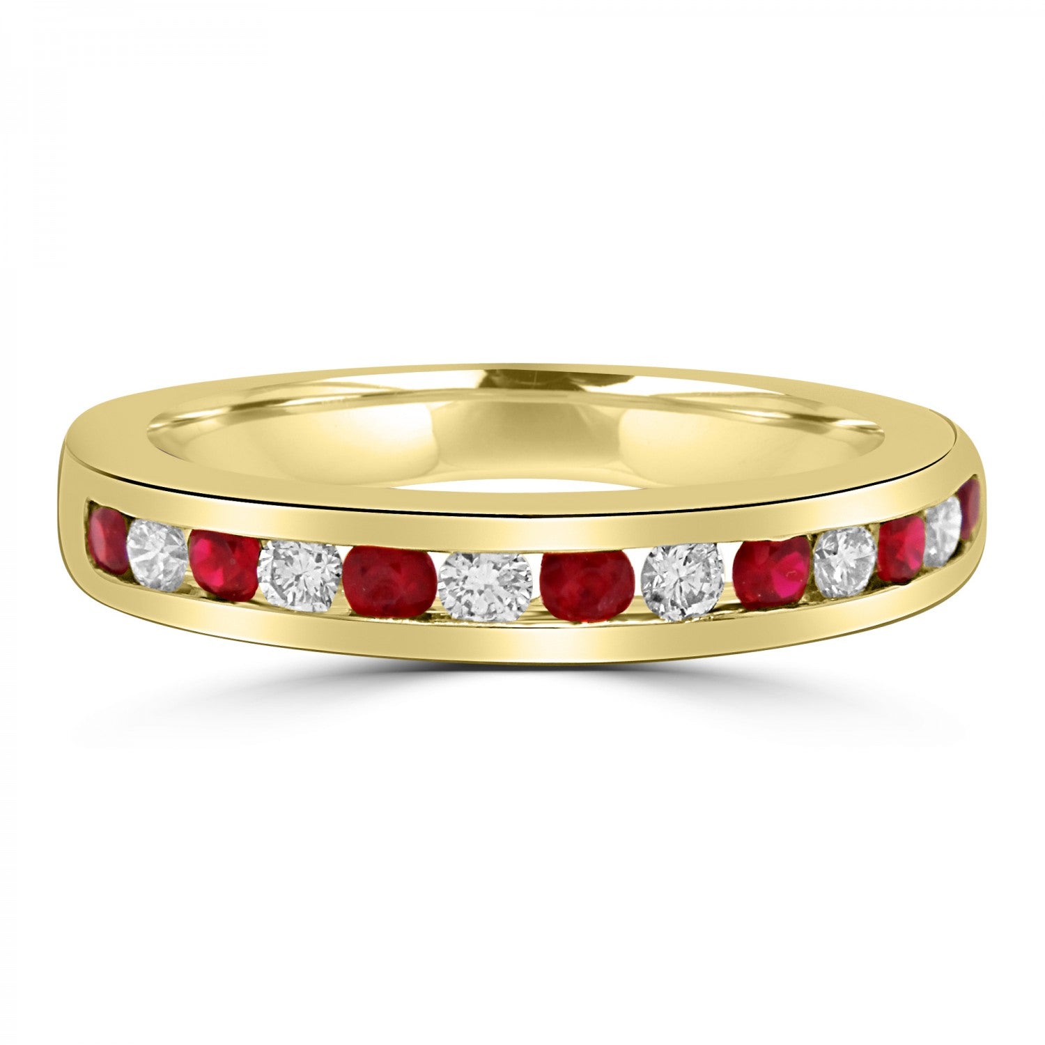 ROUND RUBY & DIAMOND CHANNEL ETERNITY/WEDDING RING