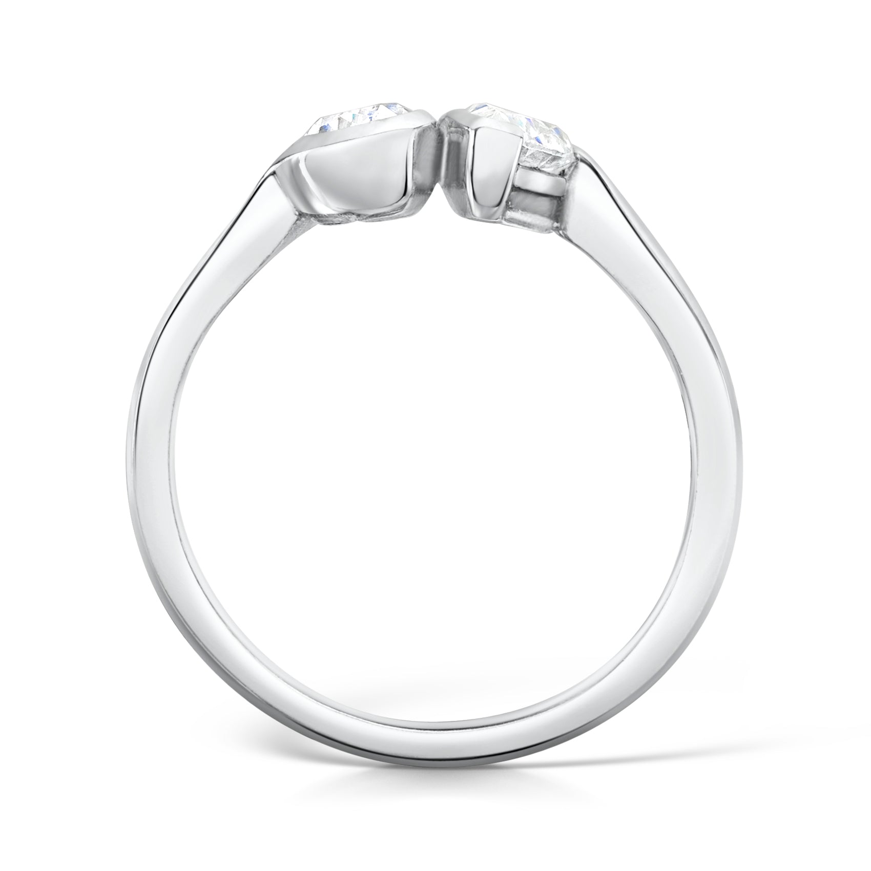 Natural Pear Cut Diamond Bezel Toi et Moi Engagement Ring 0.50ct Diamond Total Fogal and Barnes Fine Jewellers of Harrgate