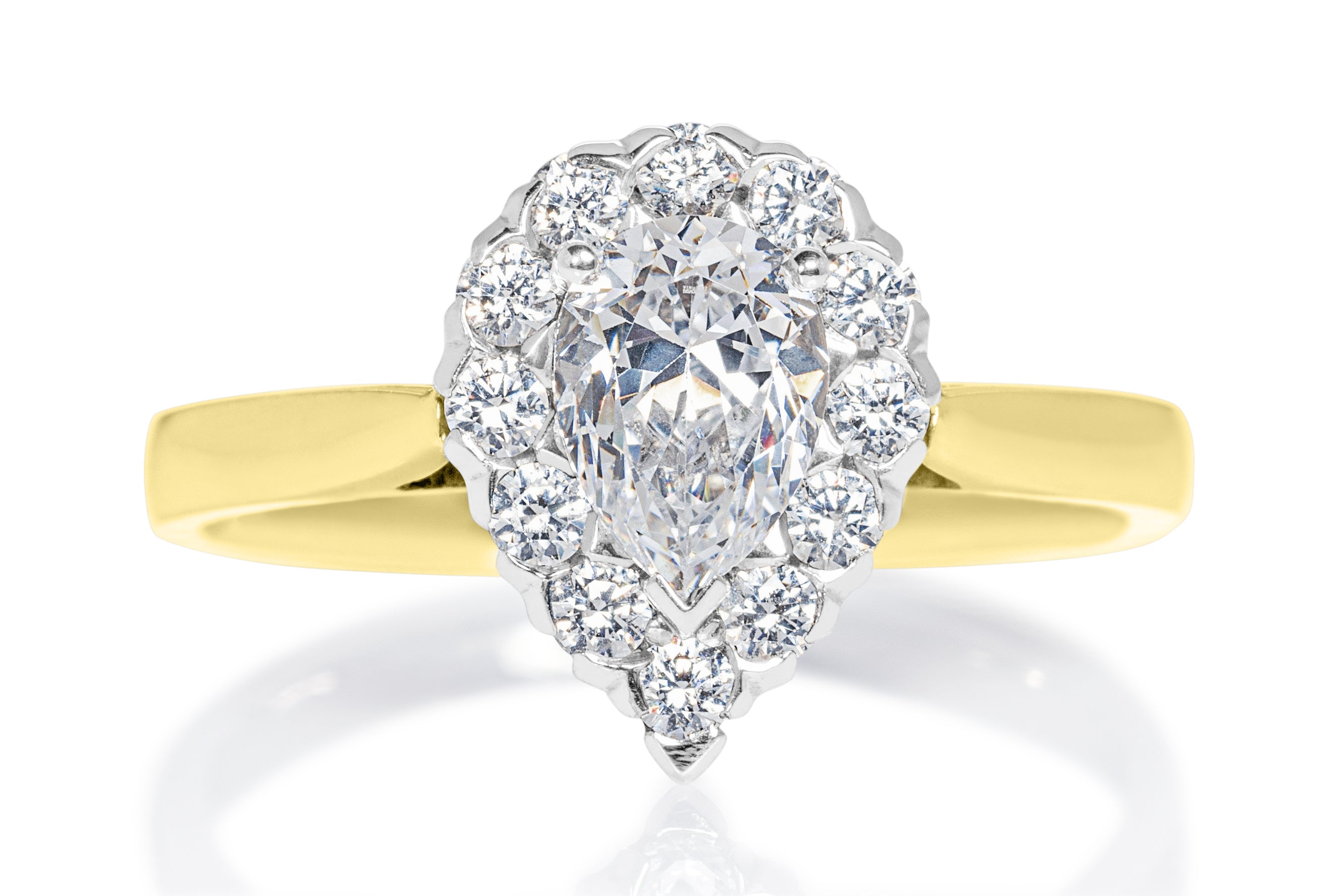 PEAR CUT DIAMOND HALO  ENGAGEMENT RING