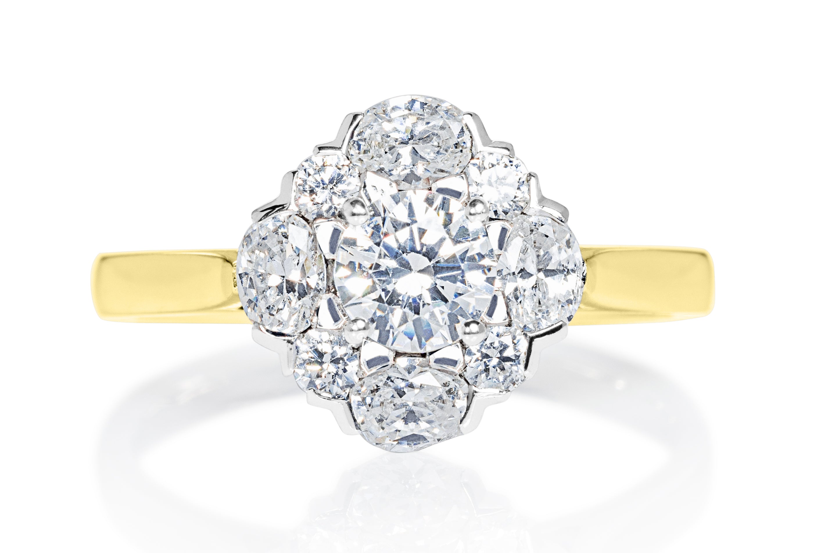 Diamond Round Brilliant Cluster Engagement Ring Harrogate Fogal and Barnes