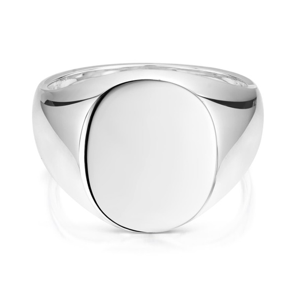 Oval Solid 16.5x14.0x3.00mm Men's Signet Ring Harrogate