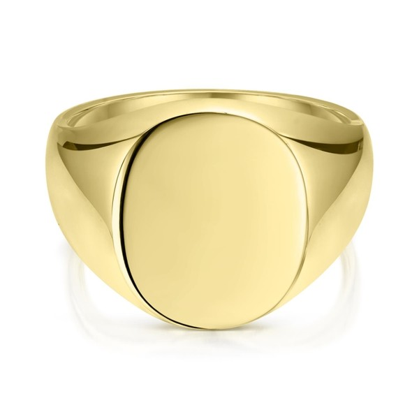 Oval Solid 16.5x14.0x3.00mm Men's Signet Ring Harrogate