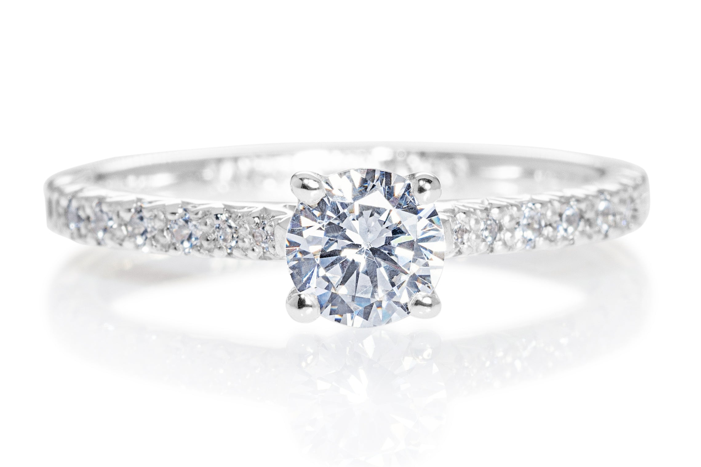 Round Brilliant Diamond 0.50ct Engagement Ring Harrogate Fogal and Barnes Fine Jewellers  with Diamond band