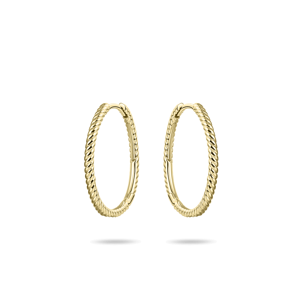 20MM MAXI ROPE 14K YELLOW GOLD HOOP EARRINGS- HARROGATE
