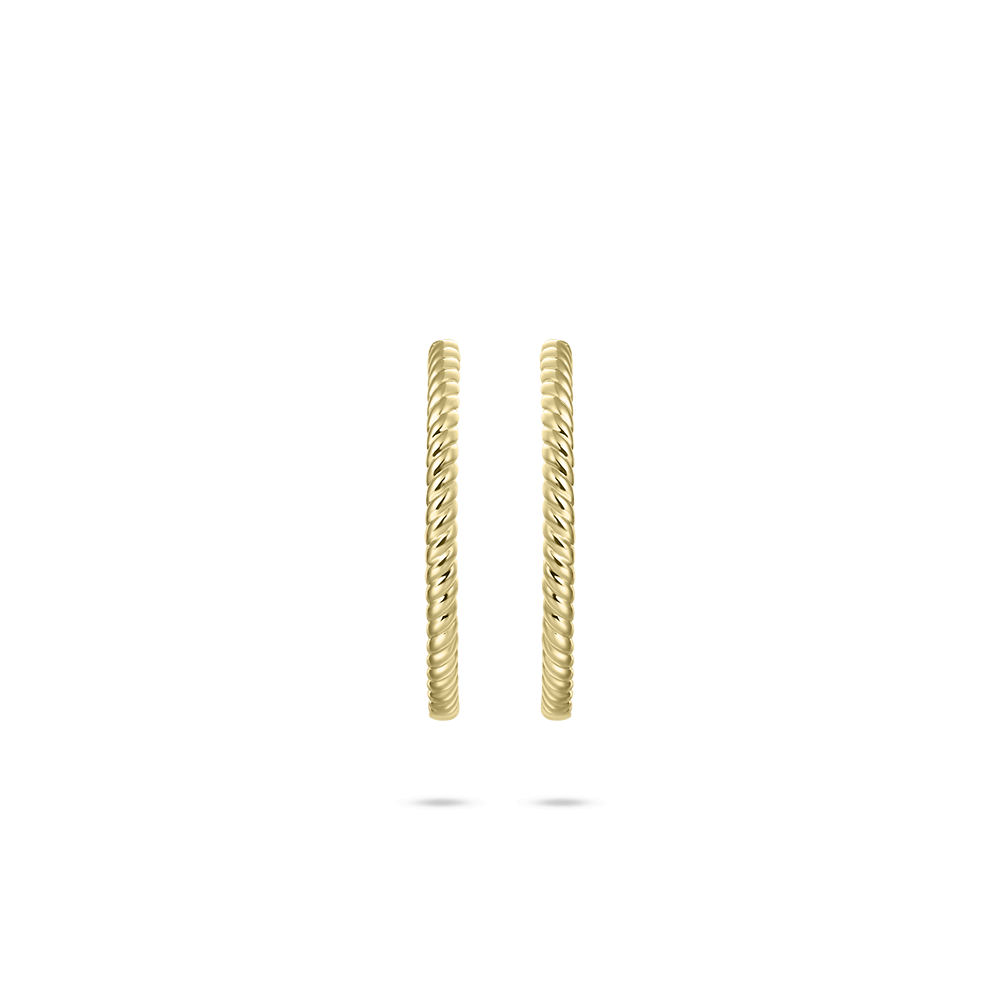 20MM MAXI ROPE 14K YELLOW GOLD HOOP EARRINGS- HARROGATE