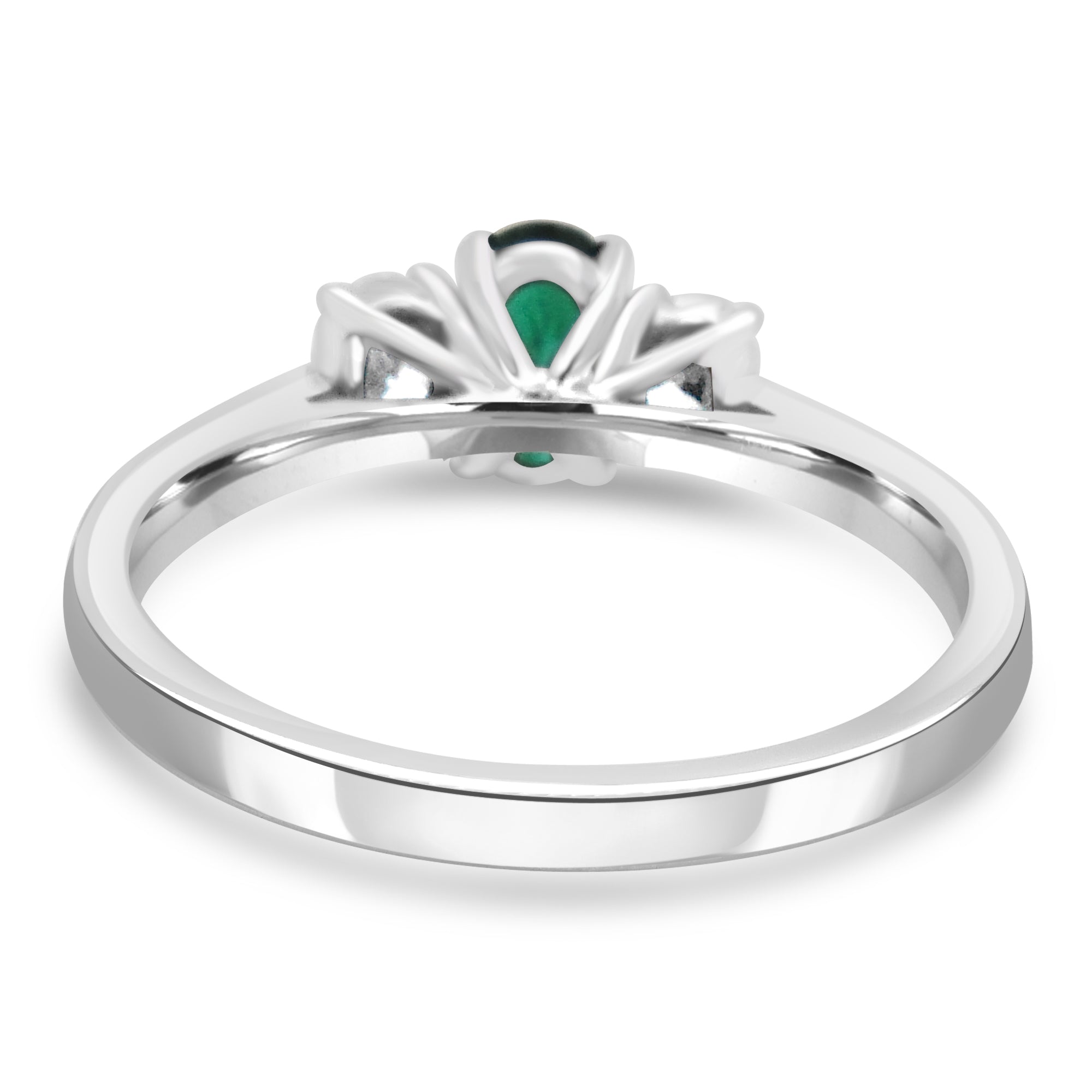Fogal and Barnes Trilogy Oval Emerald and Diamond Platinum Band Engagement Ring Harrogate