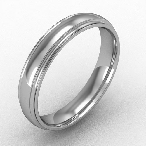 4MM COURT TRACK EDGE WEDDING RING
