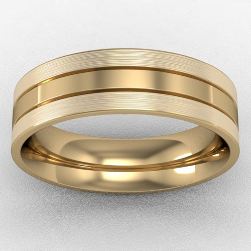6MM SATIN BRUSHED STRIPE WEDDING RING