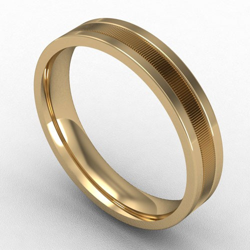 4MM HORIZONTAL RIB WEDDING RING