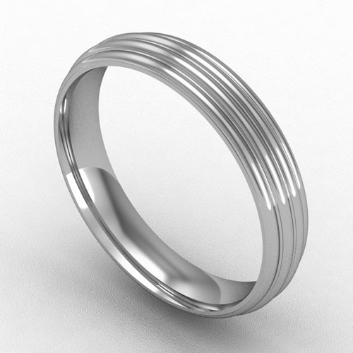 4MM GOLD COURT RIBBED WEDDING RING