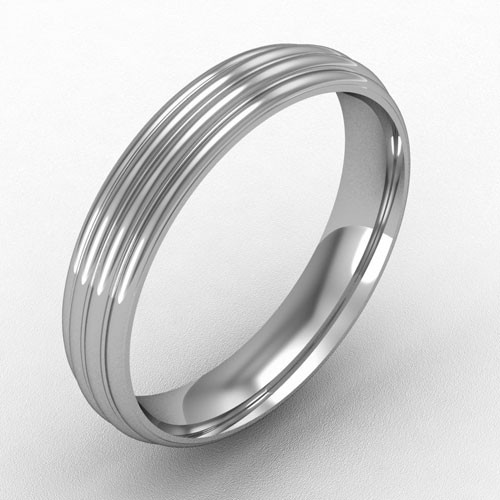 4MM GOLD COURT RIBBED WEDDING RING