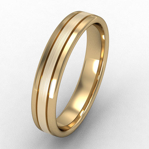 4MM SATIN BRUSHED STRIPE WEDDING RING