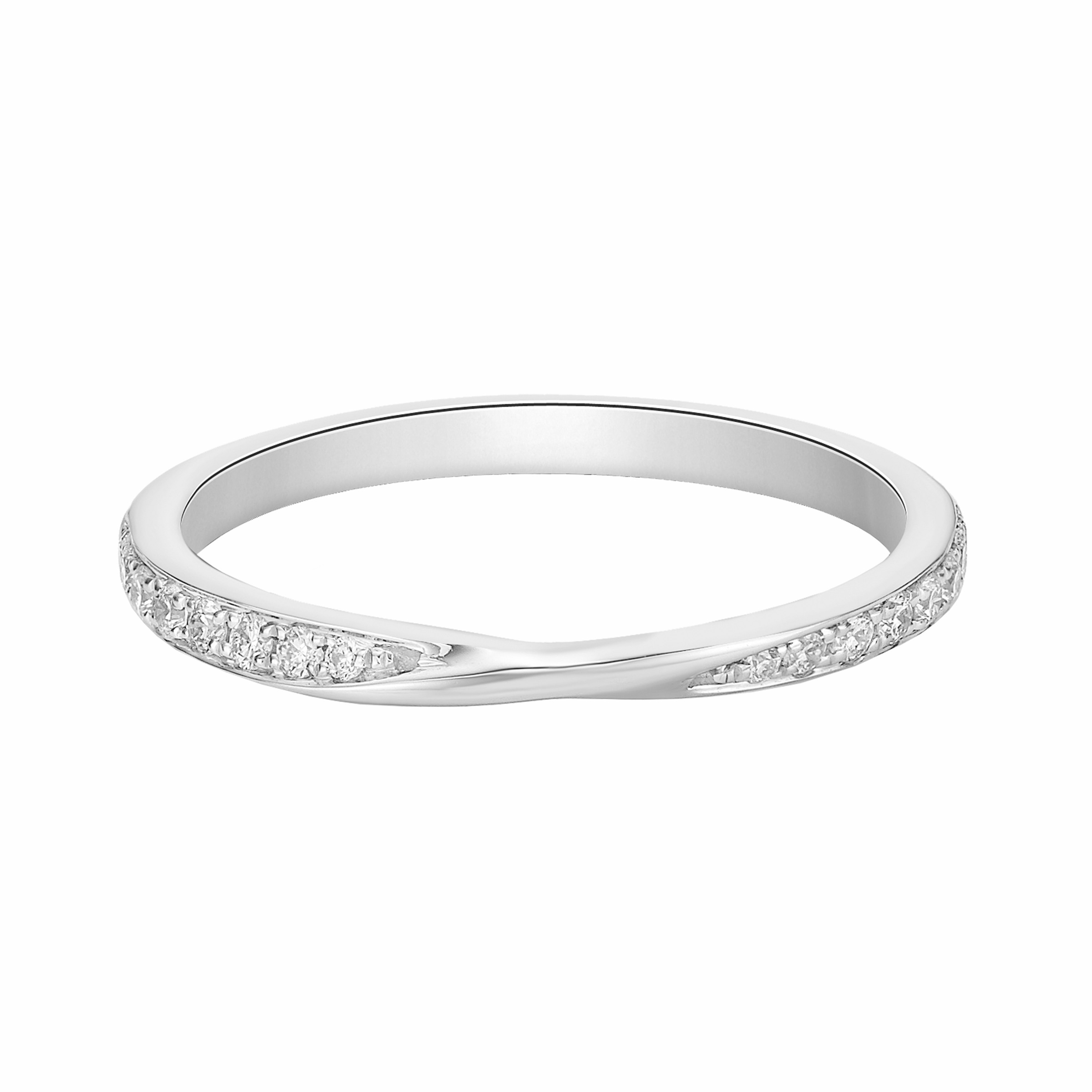 CROSSOVER GRAIN SET DIAMOND WEDDING ETERNITY RING