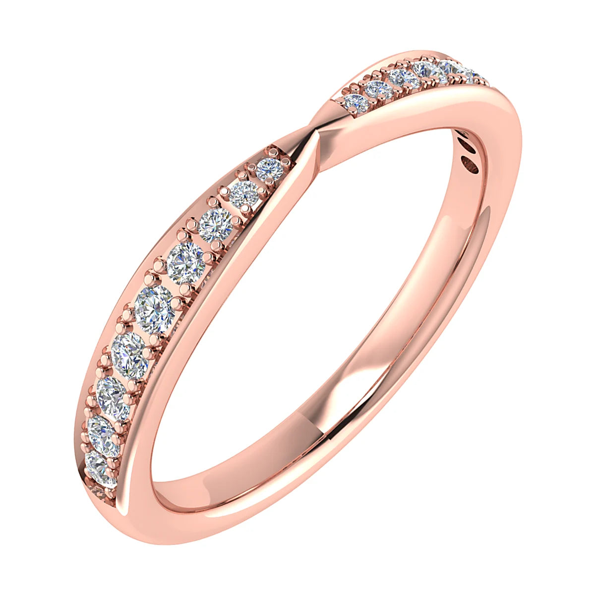 PINCHED GRAIN SET DIAMOND WEDDING ETERNITY RING