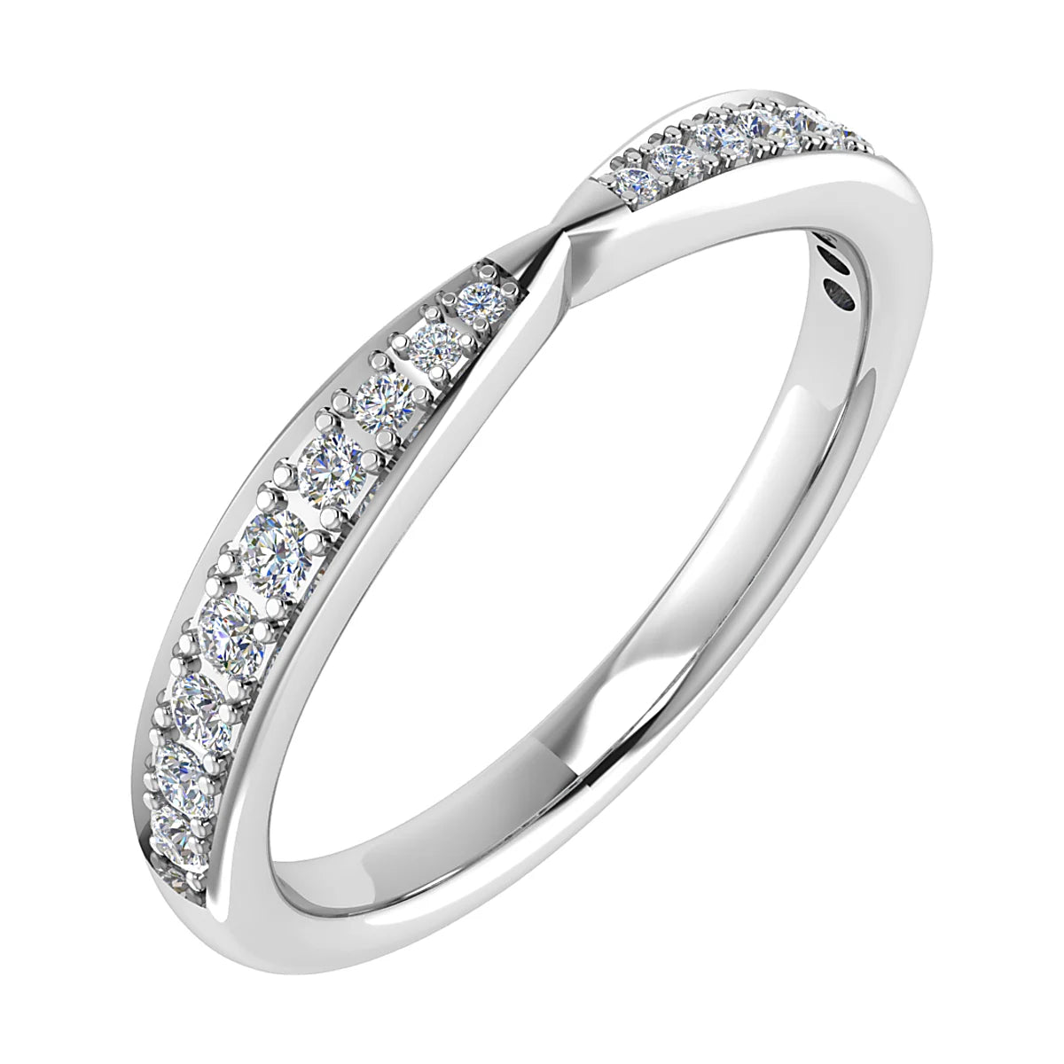 PINCHED GRAIN SET DIAMOND WEDDING ETERNITY RING