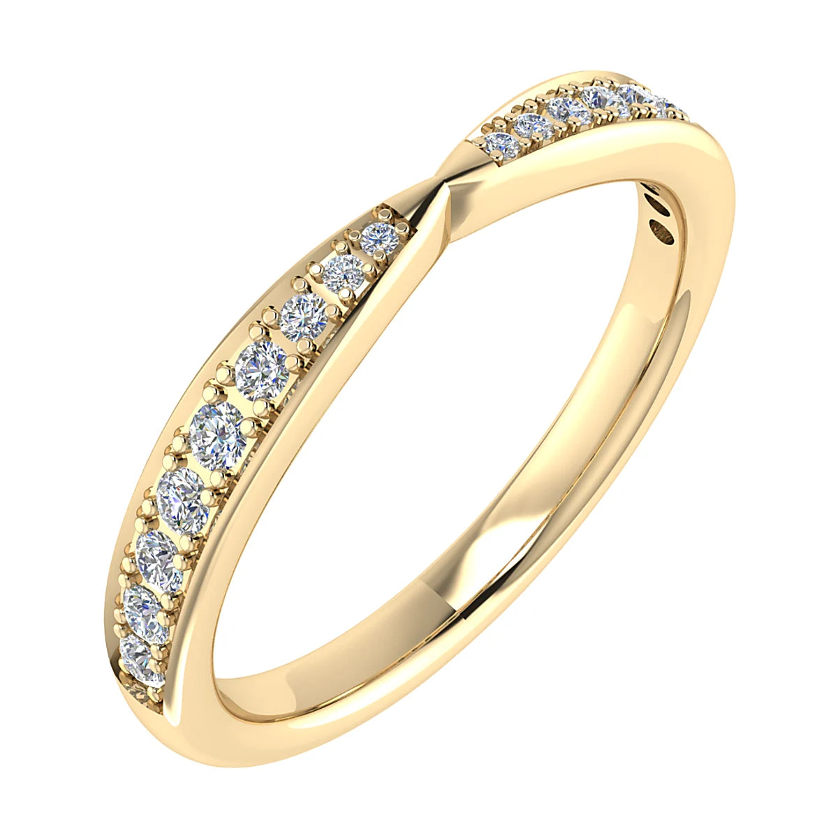PINCHED GRAIN SET DIAMOND WEDDING ETERNITY RING