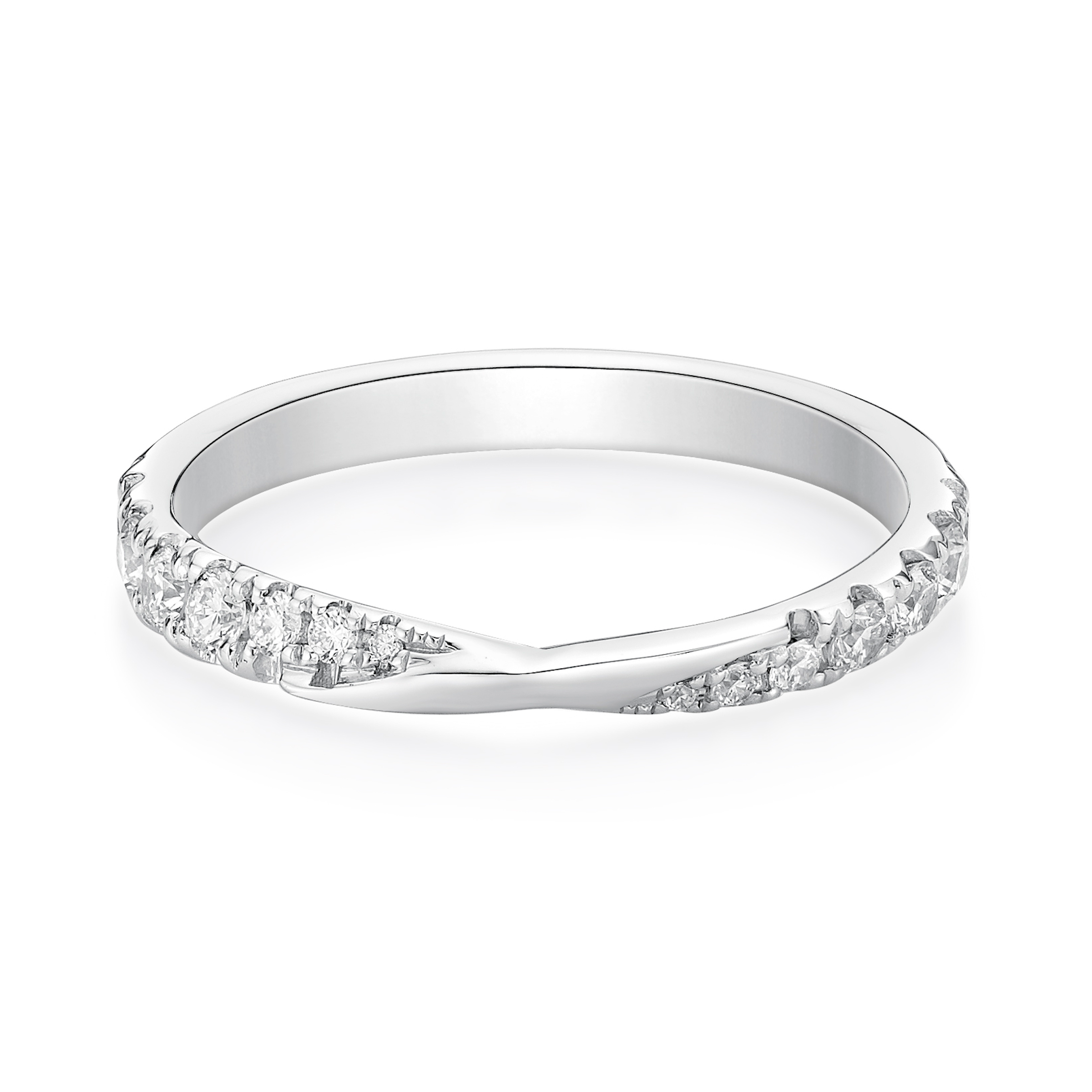 CROSSOVER MICRO CLAW SET DIAMOND WEDDING ETERNITY RING