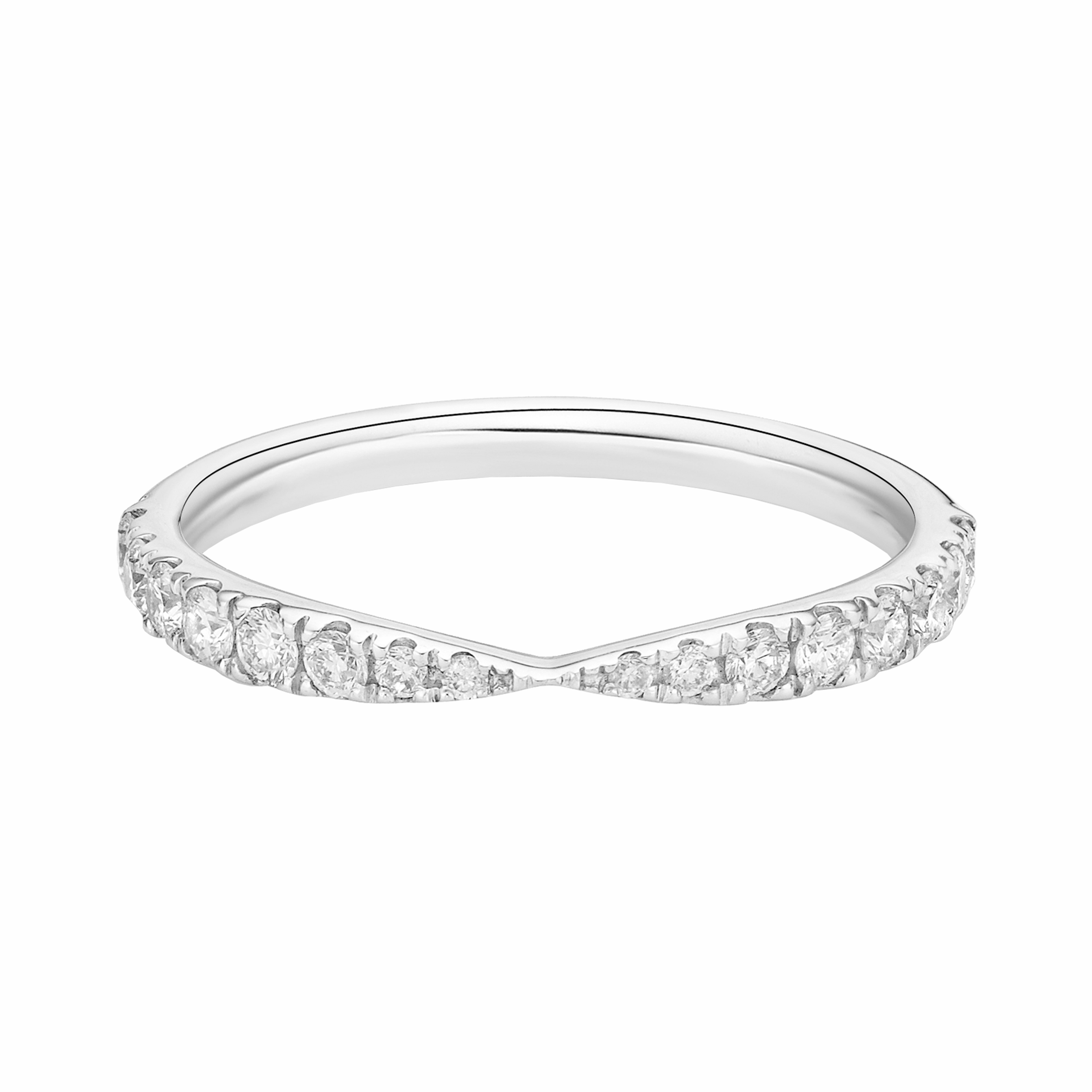 PINCHED MICRO CLAW SET DIAMOND WEDDING ETERNITY RING