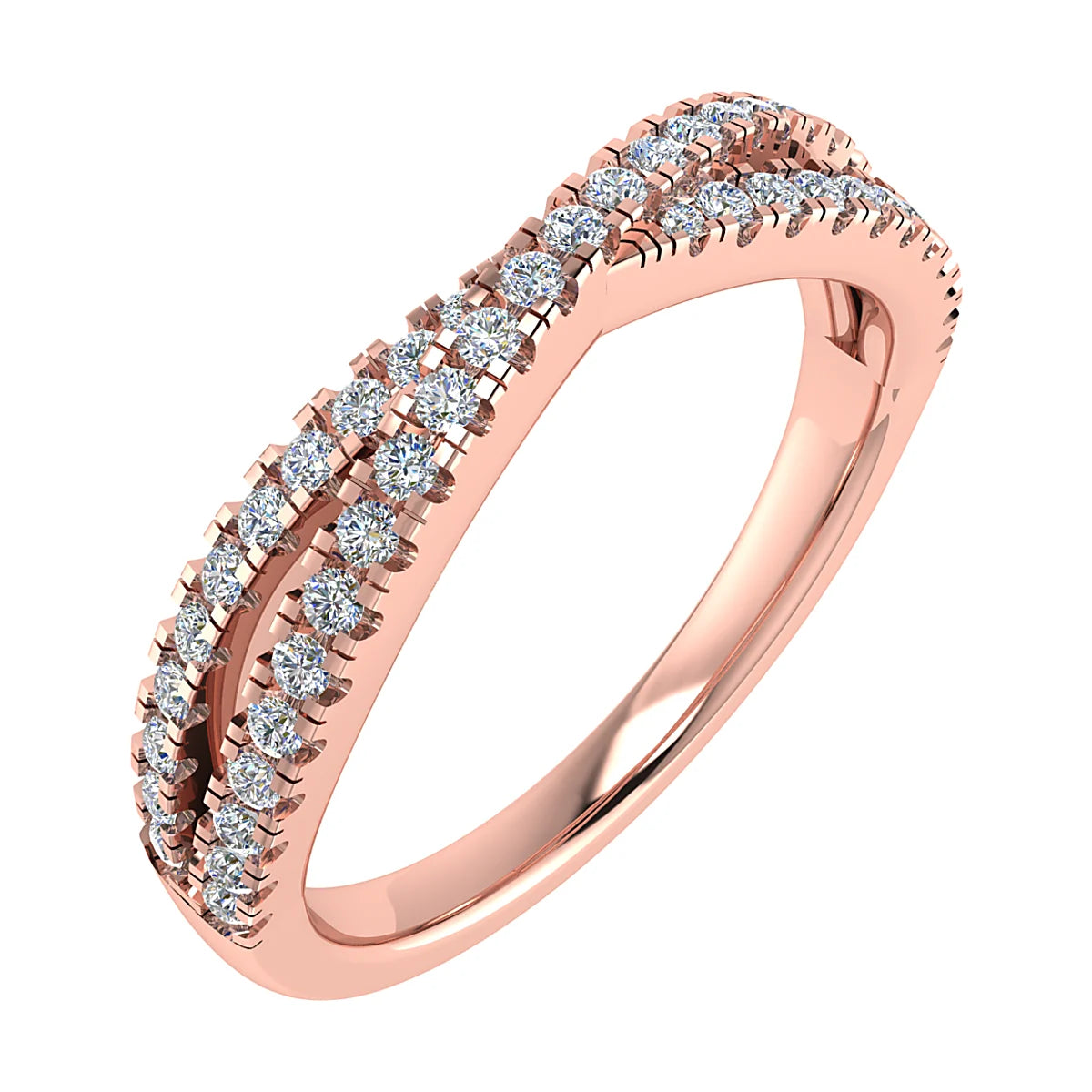 TWIST MICRO CLAW SET DIAMOND WEDDING ETERNITY RING