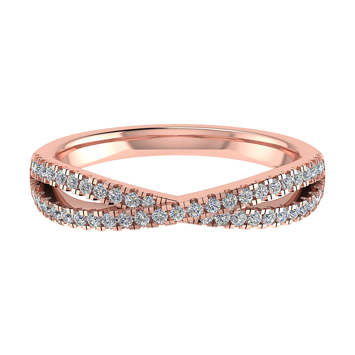 TWIST MICRO CLAW SET DIAMOND WEDDING ETERNITY RING
