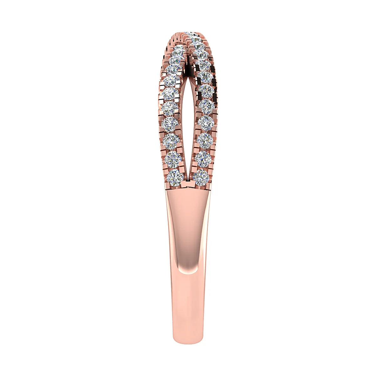 TWIST MICRO CLAW SET DIAMOND WEDDING ETERNITY RING