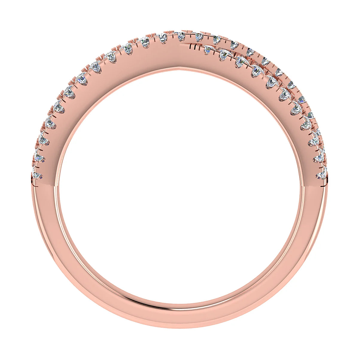 TWIST MICRO CLAW SET DIAMOND WEDDING ETERNITY RING