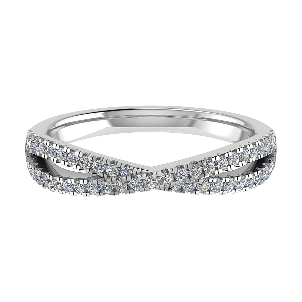 TWIST MICRO CLAW SET DIAMOND WEDDING ETERNITY RING