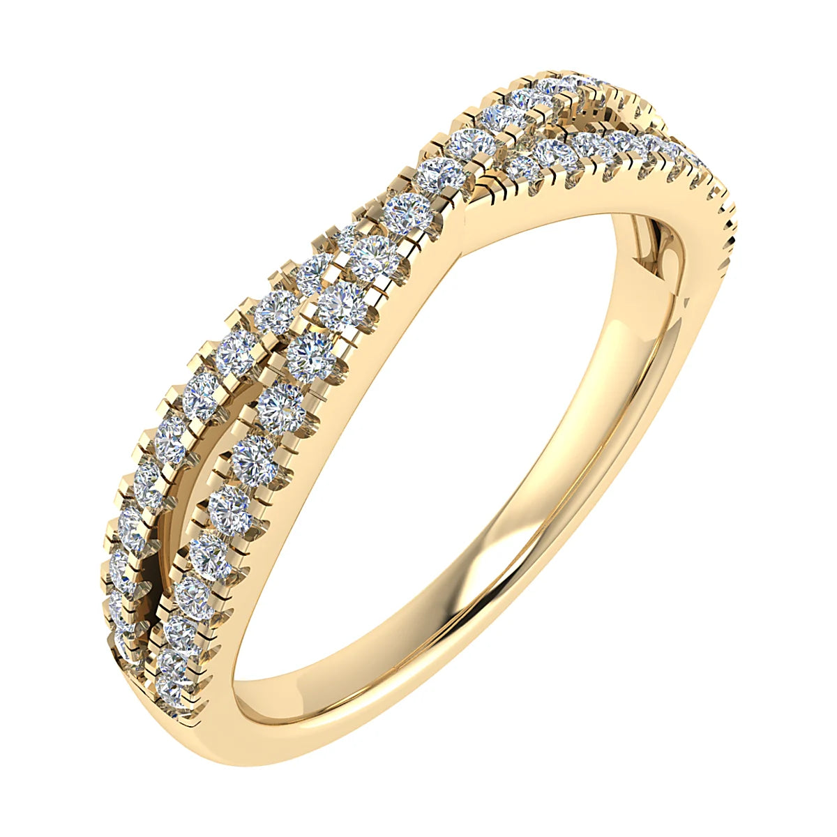 TWIST MICRO CLAW SET DIAMOND WEDDING ETERNITY RING