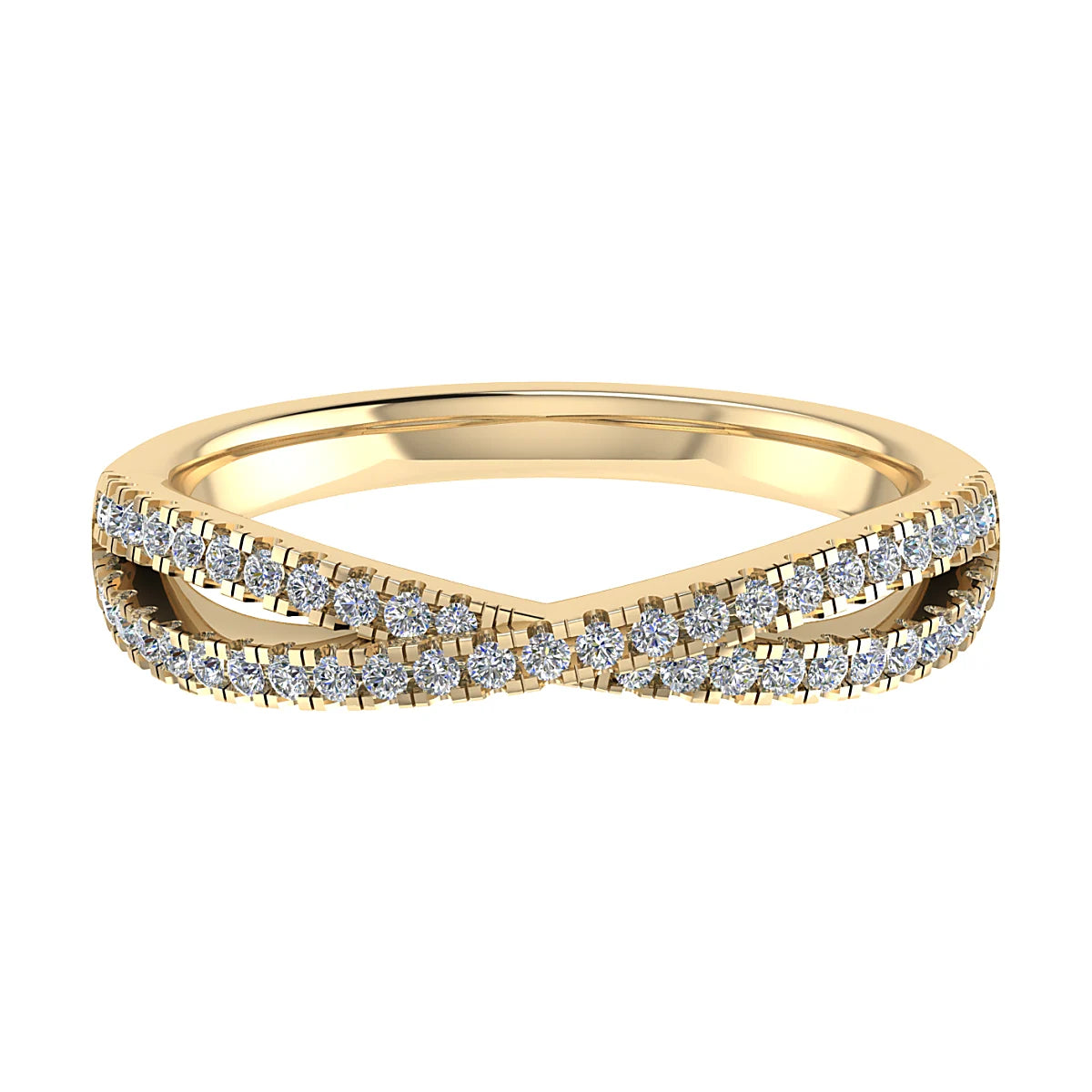 TWIST MICRO CLAW SET DIAMOND WEDDING ETERNITY RING