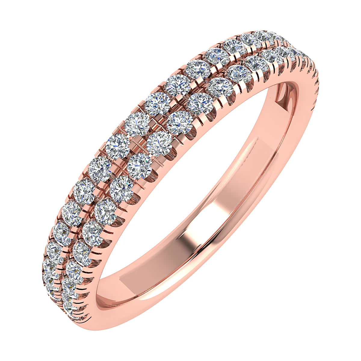 MULTI ROW MICRO CLAW SET DIAMOND WEDDING ETERNITY RING