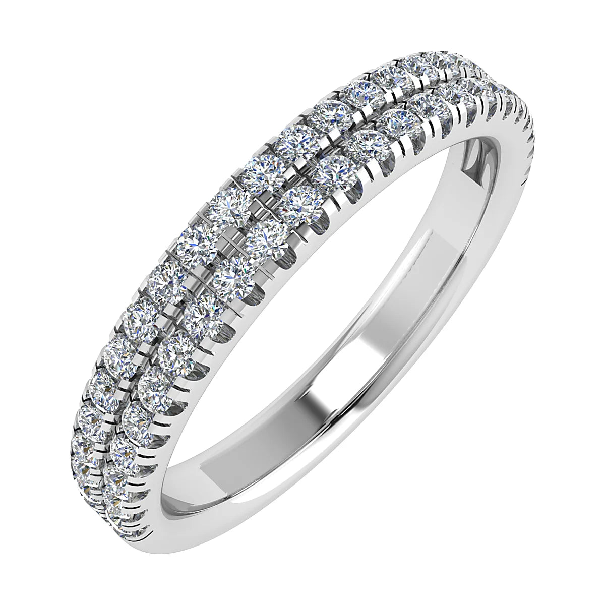 MULTI ROW MICRO CLAW SET DIAMOND WEDDING ETERNITY RING