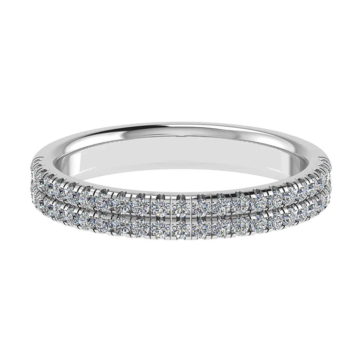 MULTI ROW MICRO CLAW SET DIAMOND WEDDING ETERNITY RING