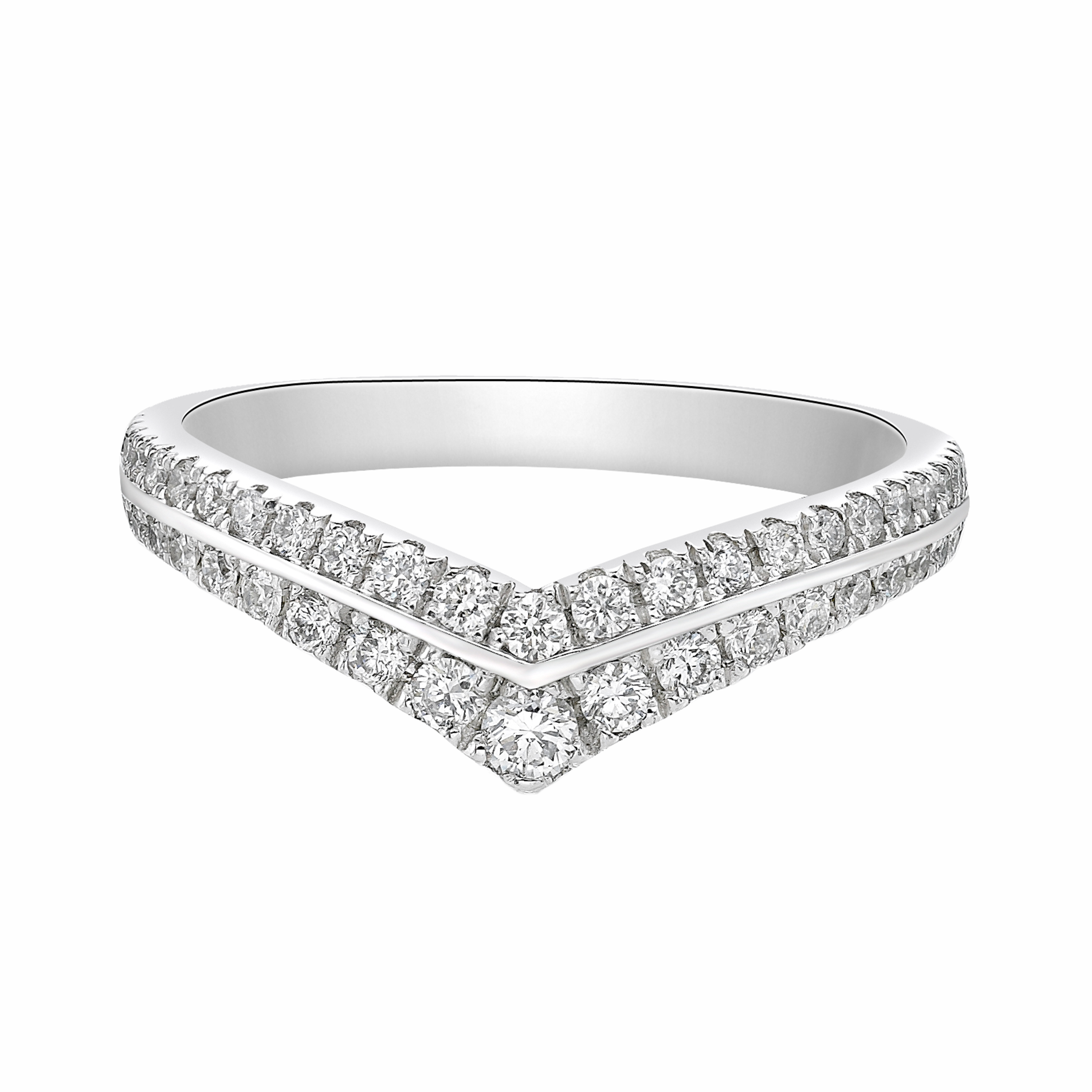 WISHBONE MULTI ROW DIAMOND WEDDING ETERNITY RING
