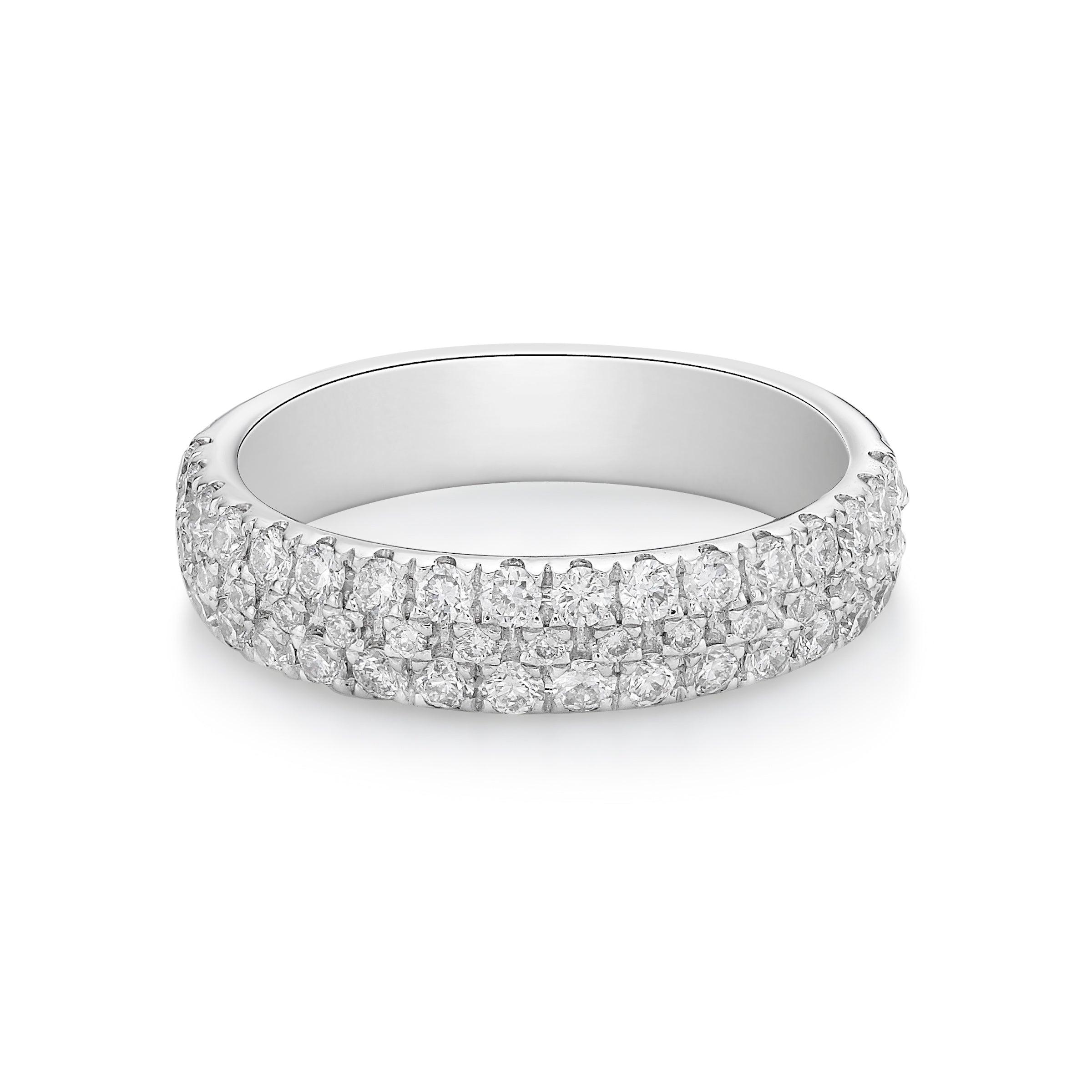 MULTI ROW MICRO CLAW SET DIAMOND WEDDING ETERNITY RING